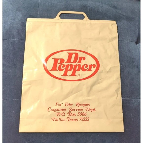 Dr Pepper Bag Shopping Advertising Plastic Soda Promo Reclosable Handle Prop Vtg - Picture 7 of 7